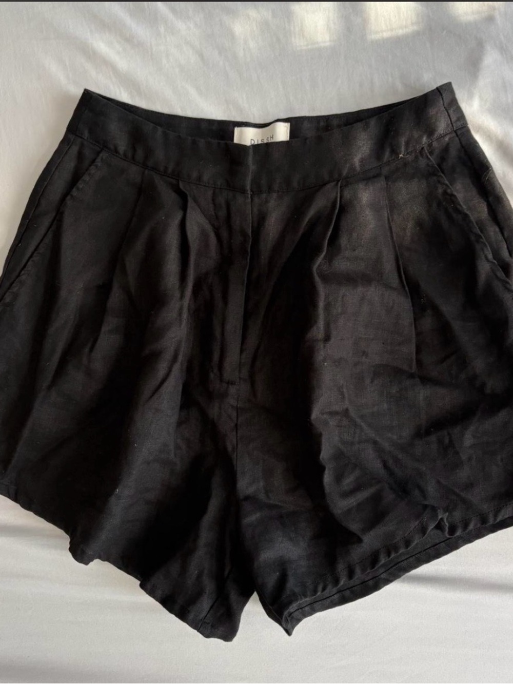DISSH Black Linen Shorts